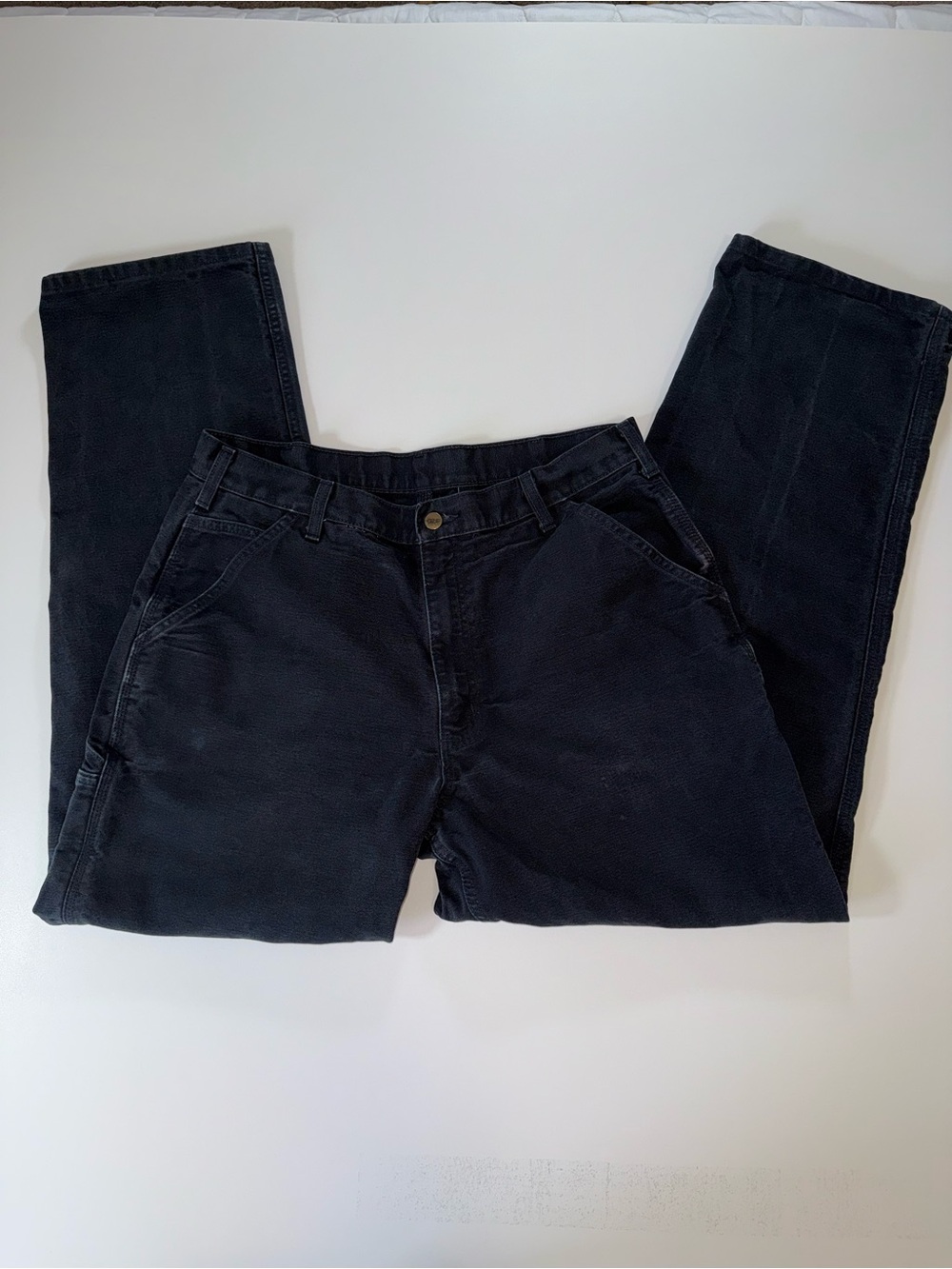 Carhartt B11 Loose Fit Washed Duck Carpenter Pants Black jeans Men's 36x34 - Picture 3 of 13